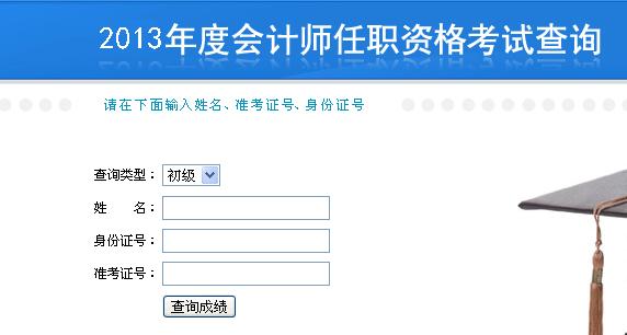 黑龙江财政厅会计管理局2013初级职称成绩查