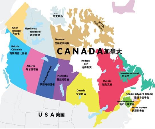 加拿大东南角地理位置图片